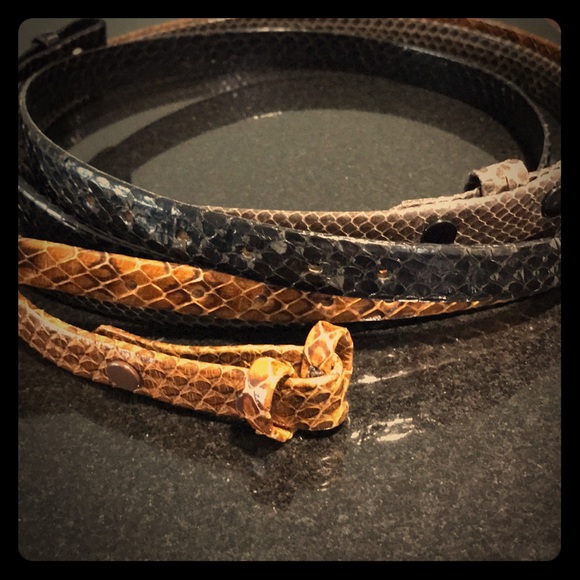 Other - Custom Made 32” Three Men’s Skin Belts. No Buckle.